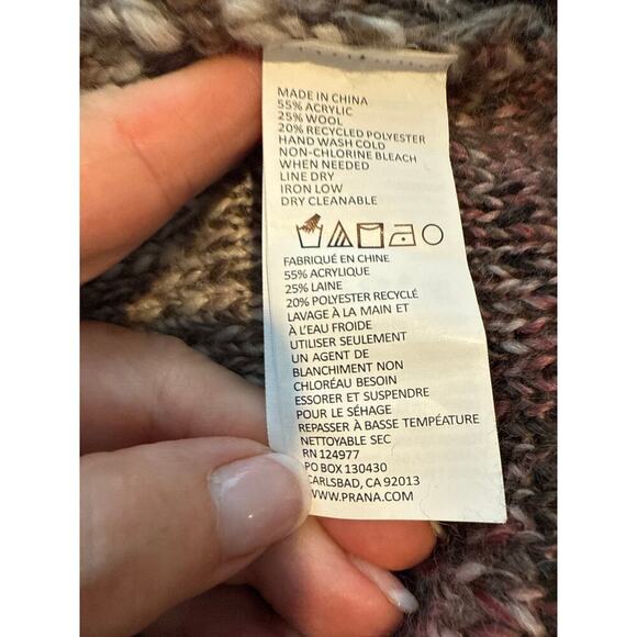 PrAna Women's Multi Autum Rein Turtleneck Tunic Sweater Size S Charcoal Multi - Picture 8 of 8